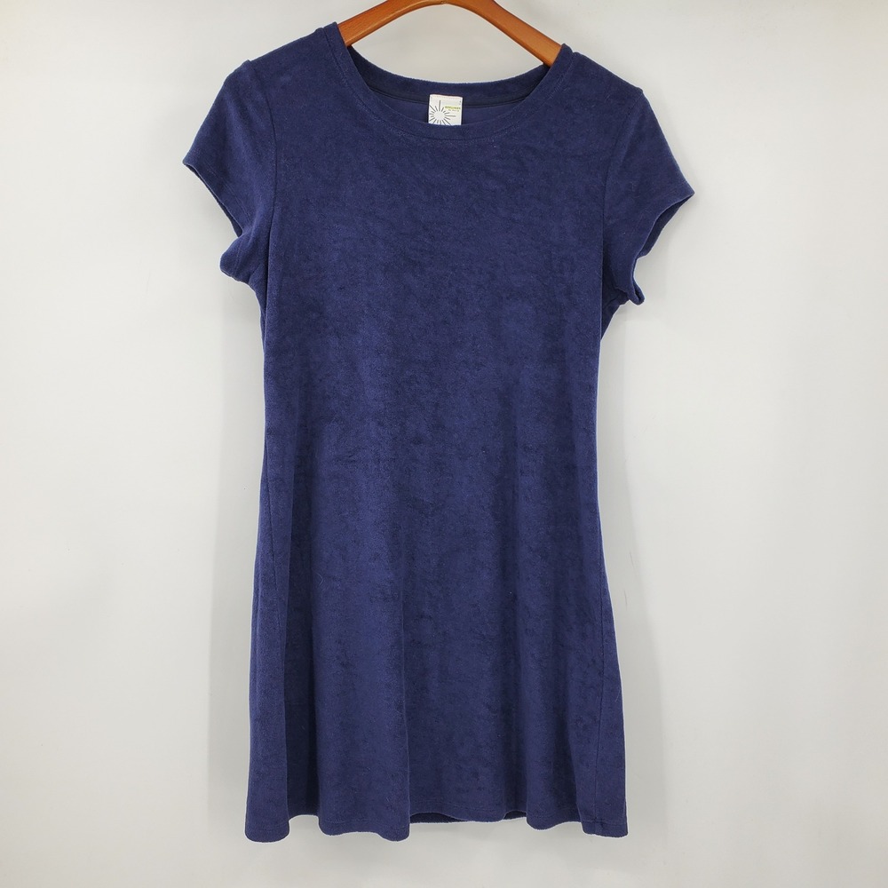 OFFLINE by Aerie Navy Blue Terry Cloth Mini Dress M Beach Coverup Swim Vacation